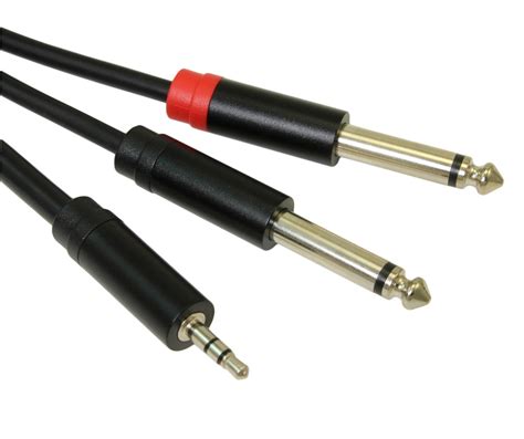 My Cable Mart 3ft Premium 35mm Trs Stereo Male To 2 14 Ts Stereo Breakout Cable