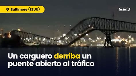 Un Carguero Choca Y Derriba Por Completo Un Puente En Baltimore EEUU