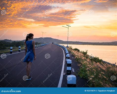 Woman walking alone stock image. Image of body, outdoor - 92519879