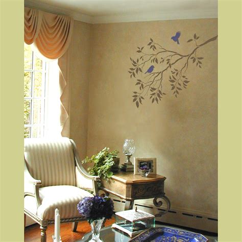 Wall Art Reusable Wall Stencils. Tree Branches and Birds. Beautiful ...