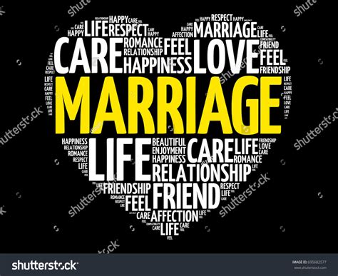 Marriage Word Cloud Collage Heart Concept Stock Vector Royalty Free