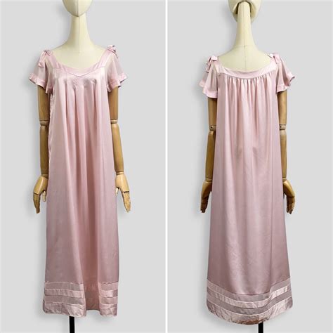 Christian Dior Lingerie Long Nightgown Size M Pink Si Gem