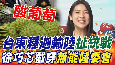 台東釋迦輸陸扯統戰 徐巧芯戳穿無能陸委會狠嗆酸葡萄 中天新聞ctinews Youtube