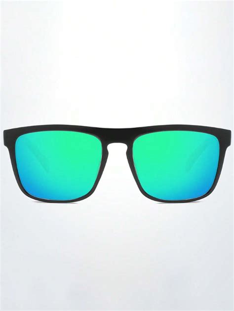 Square Frame Polarized Sunglasses For Men With Unique Temple Design And