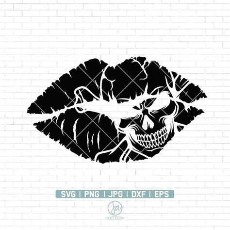 Lip Skull Print Kiss Svg Skull Svg Lips Svg Lips Skull Svg Kiss Svg