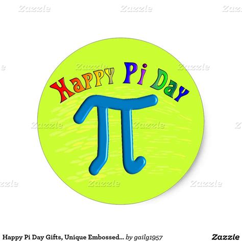 Happy Pi Day Ts Unique Embossed Design Classic Round Sticker