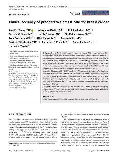 Pdf Clinical Accuracy Of Preoperative Breast Mri For Breast Cancer