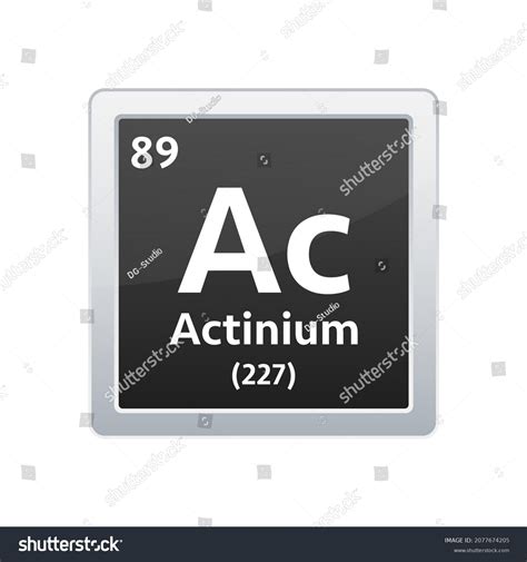 Actinium Symbol Chemical Element Periodic Table Stock Vector (Royalty ...