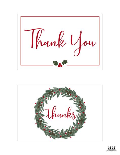 Christmas Thank You Cards - 25 Free Printable Cards | Printabulls