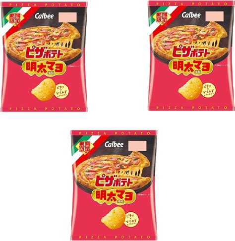 Jp コンビニー限定 2023年9月 カルビー Calbee ピザポテト 明太マヨ風味 ポテトチップス 57gx3袋