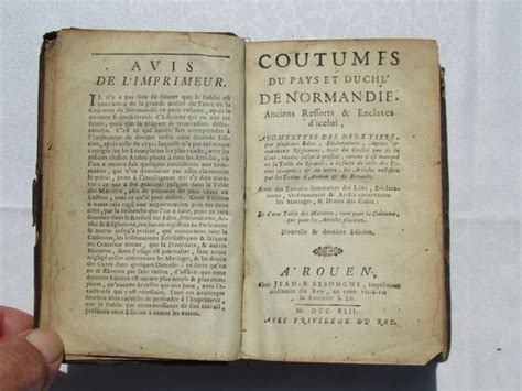 Collectif Coutumes du Pays et Duché de Normandie Anciens Catawiki