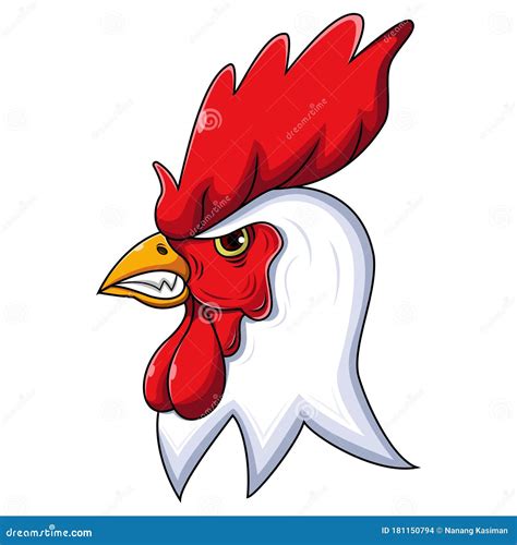 Angry Chicken Cartoon Illustration Isolated Image On White Background