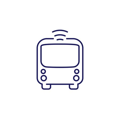 autonomous shuttle bus icon, driverless transport line vector 20793933