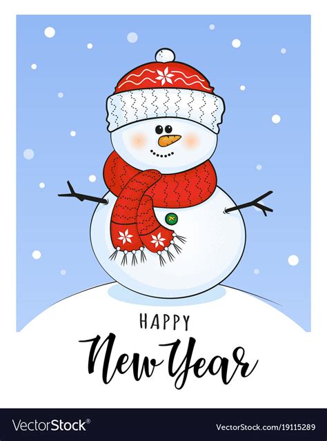 Happy New Year Snowman Clipart