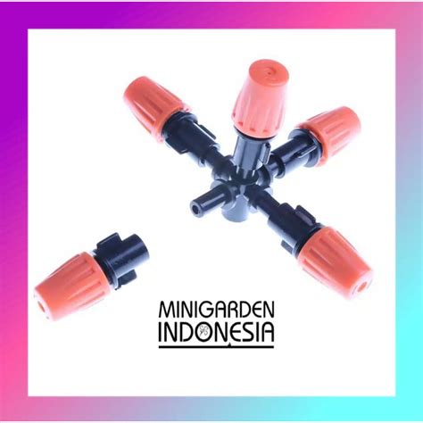 Jual Sprayer Kabut Arah Cabang Head Mist Nozzle Orange Fitting