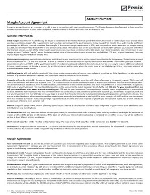 Fillable Online Margin Account Agreement And Disclosure Fenix