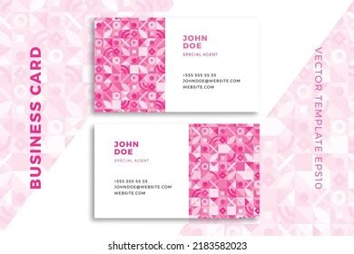 Modern Pinkish Business Card Horizontal Templates Stock Vector Royalty