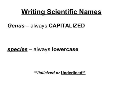 5.05 classification and scientific names