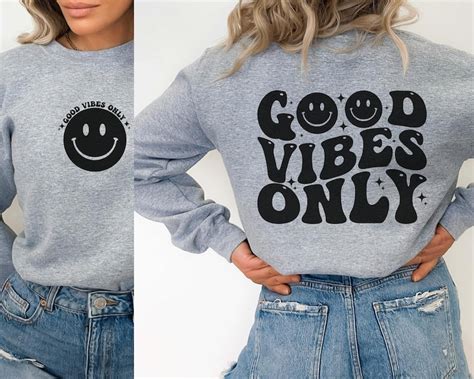 Good Vibes Only Svg Retro Wavy Text Svg Happy Face Hippie Svg