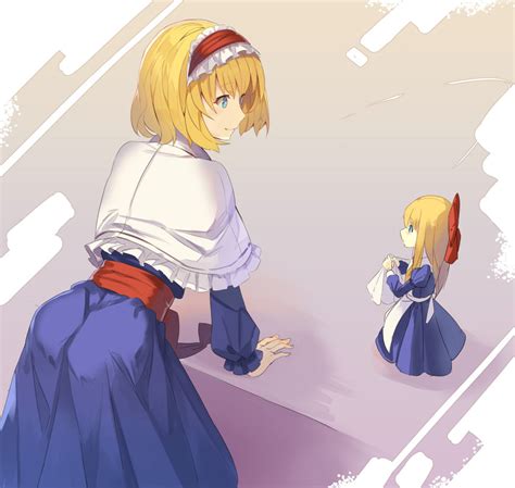 Safebooru 2girls Alice Margatroid Apron Ass Bangs Blonde Hair Blue