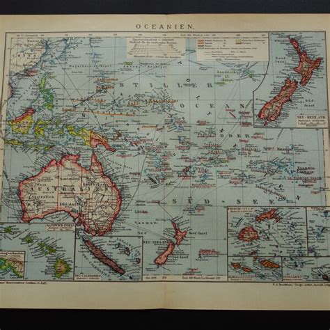 Antique Oceania Map - Etsy