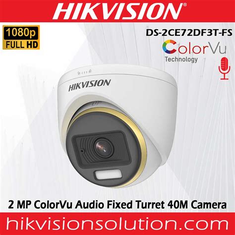 Best Hikvision DS 2CE72DF3T FS 2MP ColorVu Audio 1080P Dome Camera Sri