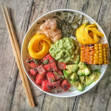 Poke Bowl Vegan Freestyle Healthy Lunch Vegan Freestyle