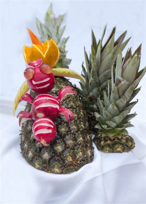 Carving Pineapple stock image. Image of fruit, kitchen - 17625063