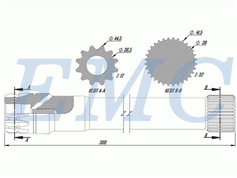 Pto Volvo R 1700 Cardan Shaft 300 Mm EMC Hydraulic