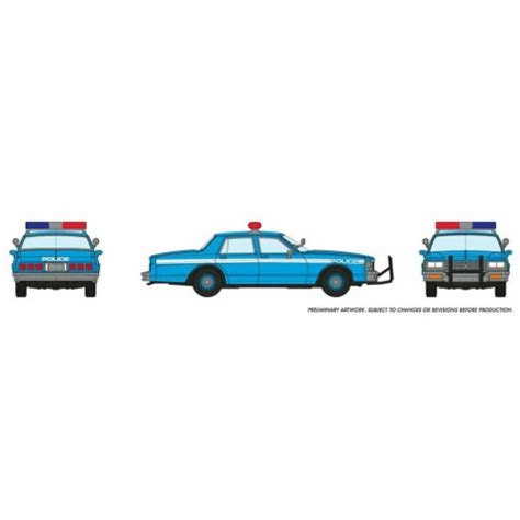 Rapido Rap Ho Scale Chevy Impala Police Model Car Blue