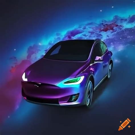 Tesla Model X With A Stunning Galaxy Themed Paintjob