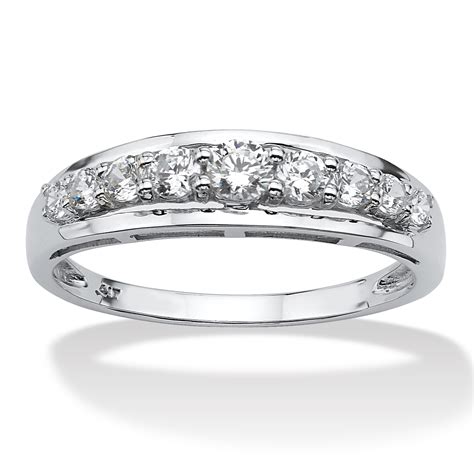 Tcw Round Cubic Zirconia Ring In Solid K White Gold At Palmbeach