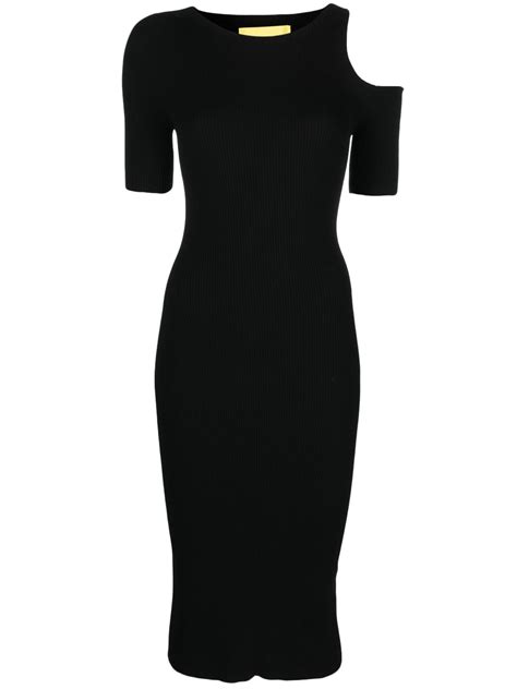 Aeron Cut Out Ribbed Midi Dress Black Farfetch