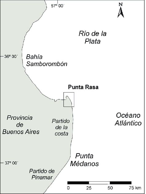 Mapa De Ubicaci N Zona De Estudio Sector Ne De La Costa Atl Ntica