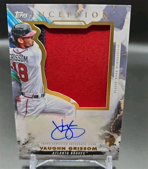 Topps Inception Vaughn Grissom Jumbo Patch Auto Rc Atlanta Braves