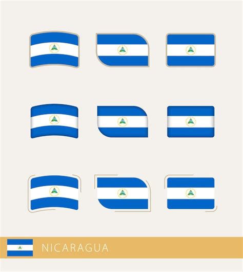 Premium Vector Vector Flags Of Nicaragua Collection Of Nicaragua Flags