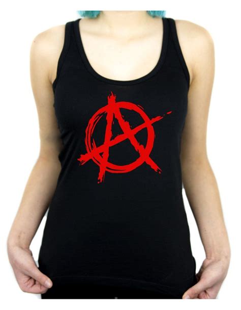 Gothic Clothing Red Anarchy Punk Rock Racer Back Tank Top Shirt Emo Oi