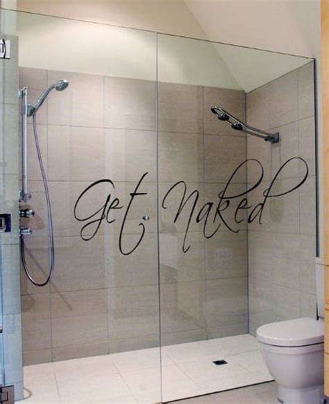 Get Naked Wall Decal Vinyl Bathroom Wall Art Stickers Black10 X 34