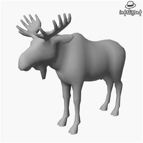 Modelo 3d Low Poly Moose Turbosquid 731430