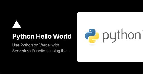 Python Hello World – Vercel