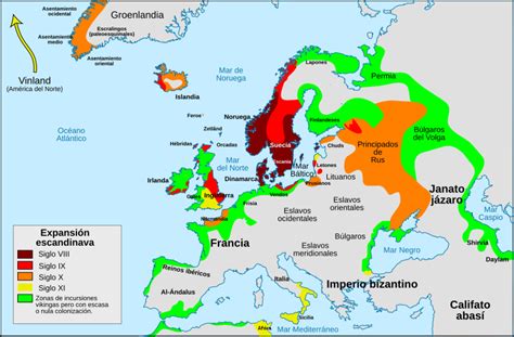 Mapa Hist Rico De La Expansi N Vikinga Mapa De Europa Imperio