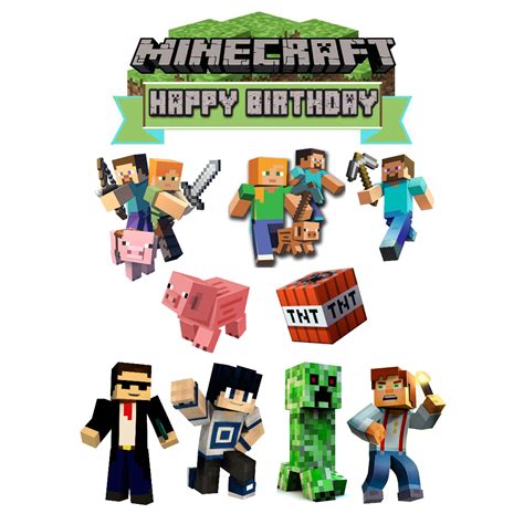 Minecraft Cake Topper 150 Minecraft Cake Toppers Minecraft Birthday