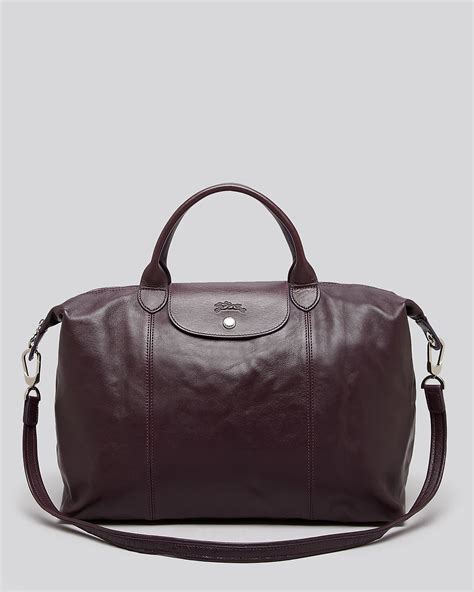 Longchamp Satchel Le Pliage Cuir Large Bloomingdales