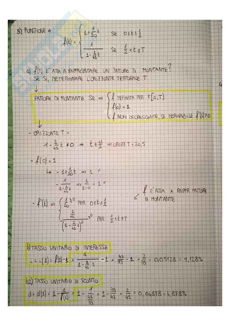 Matematica Finanziaria Esercitazioni Svolte Della Prof Ssa Stefani