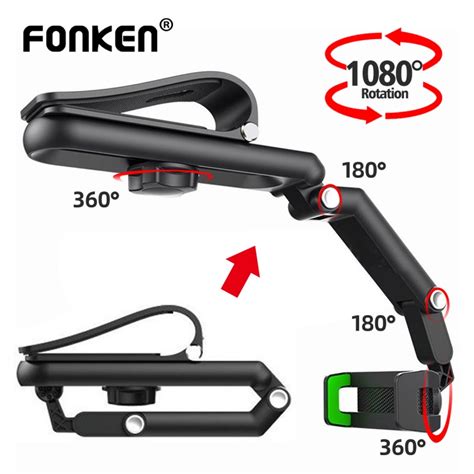 Fonken Upgrade Sun Visor Car Phone Holder Degree Rotate Stand Clip