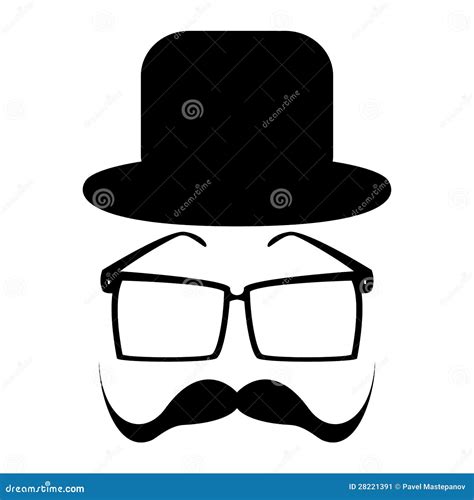 Mustache Glasses And A Hat Stock Vector Illustration Of Glasses Eyes 28221391