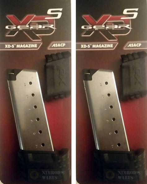 2-PACK Springfield XDS 45ACP 7Rd Magazine w/Sleeve Factory XDS50071 ...