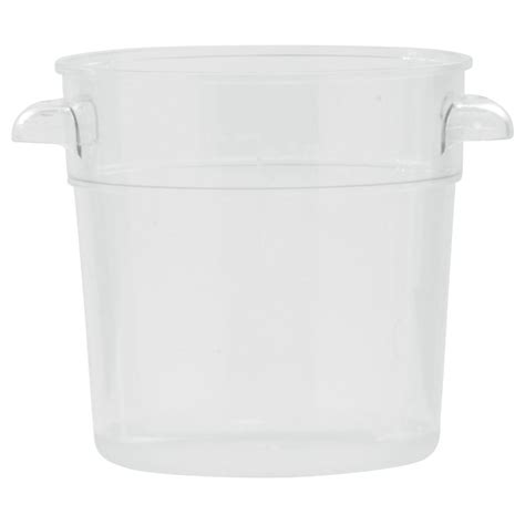 Cambro Camwear® 1 Qt Round Clear Plastic Food Storage Container 6 1