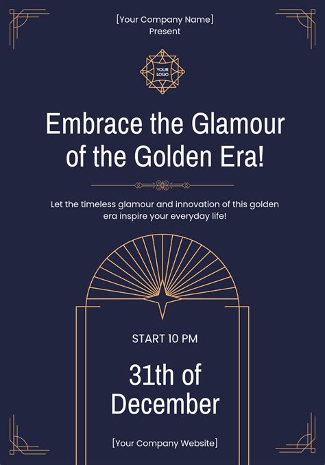 Free Art Deco Digital Flyer Template to Edit Online