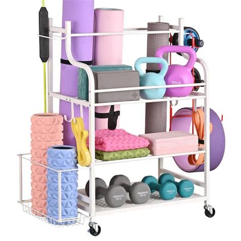 LTMATE 220 Lbs Yoga Mat Storage Racks Gym Sports Equipment Storage